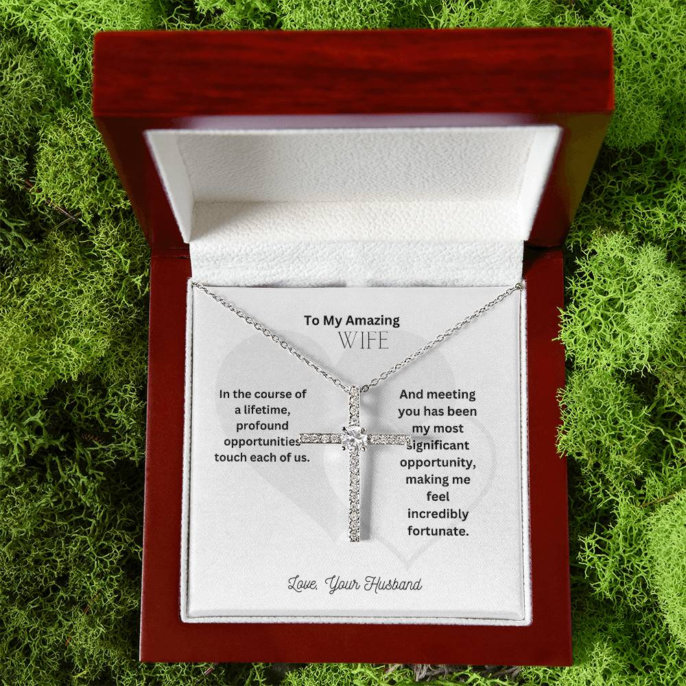 To My Beautiful Wife | CZ Cross necklace | A token of my eternal love