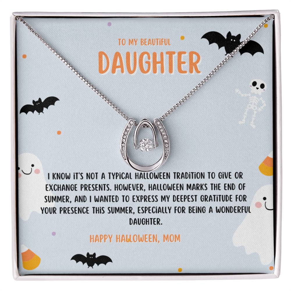 To My Beautiful Daughter | White Gold Over Stainless Steel Jewelry | Perfect Halloween Gift