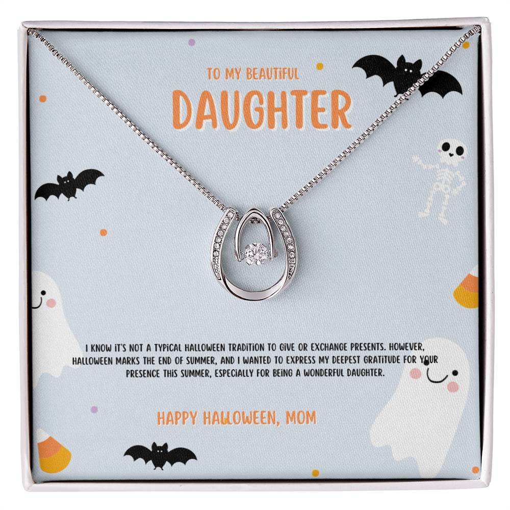 To My Beautiful Daughter | White Gold Over Stainless Steel Jewelry | A Perfect Gift for Halloween