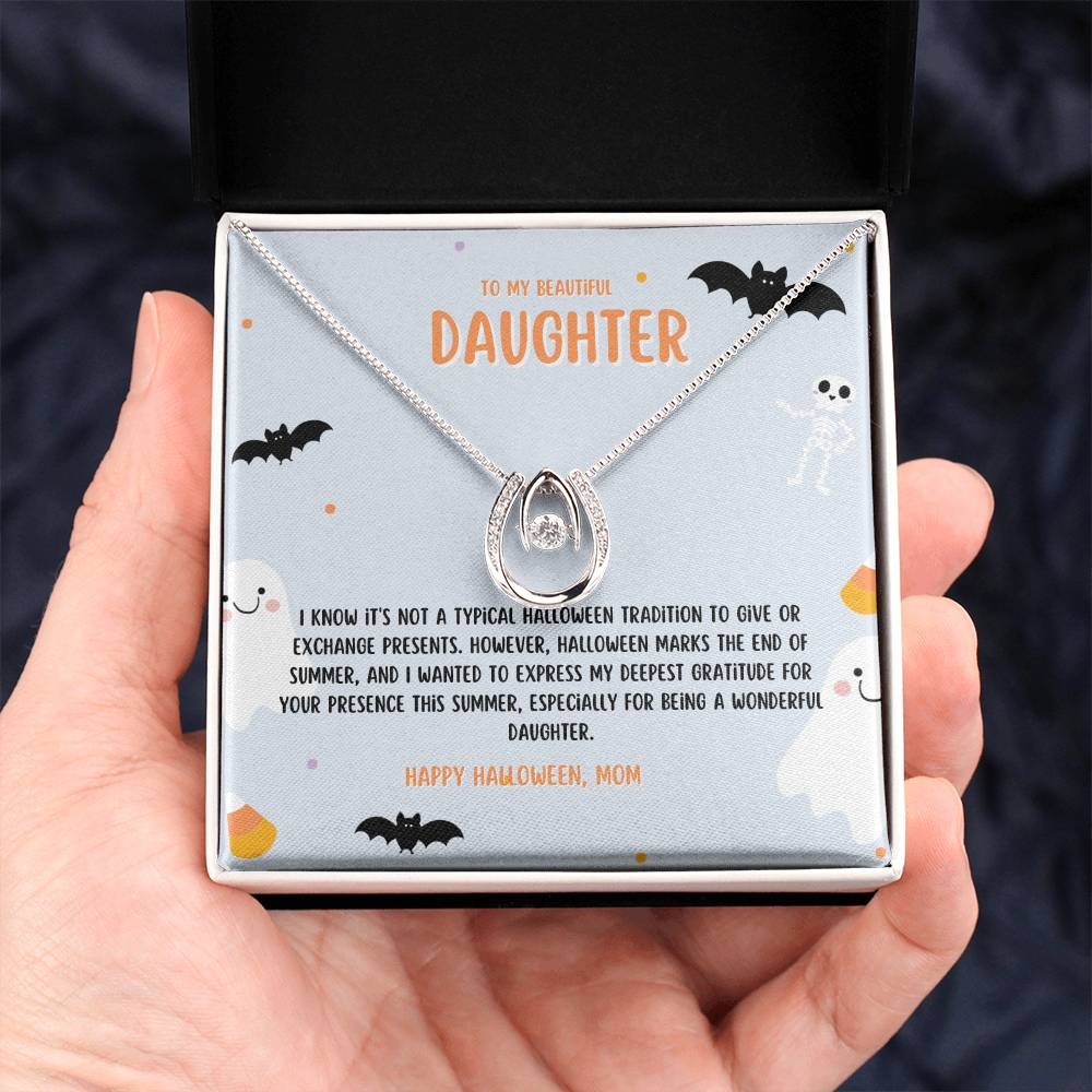 To My Beautiful Daughter | White Gold Over Stainless Steel Jewelry | Perfect Halloween Gift