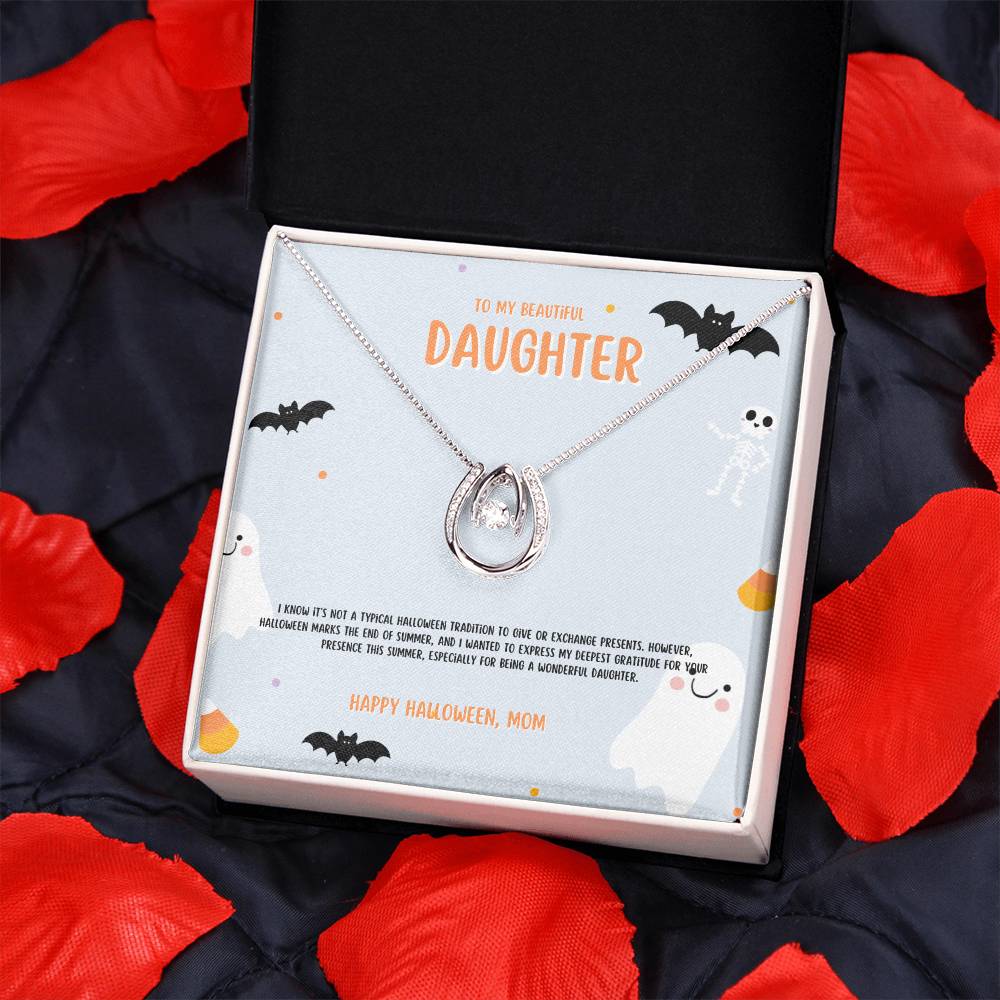To My Beautiful Daughter | White Gold Over Stainless Steel Jewelry | A Perfect Gift for Halloween