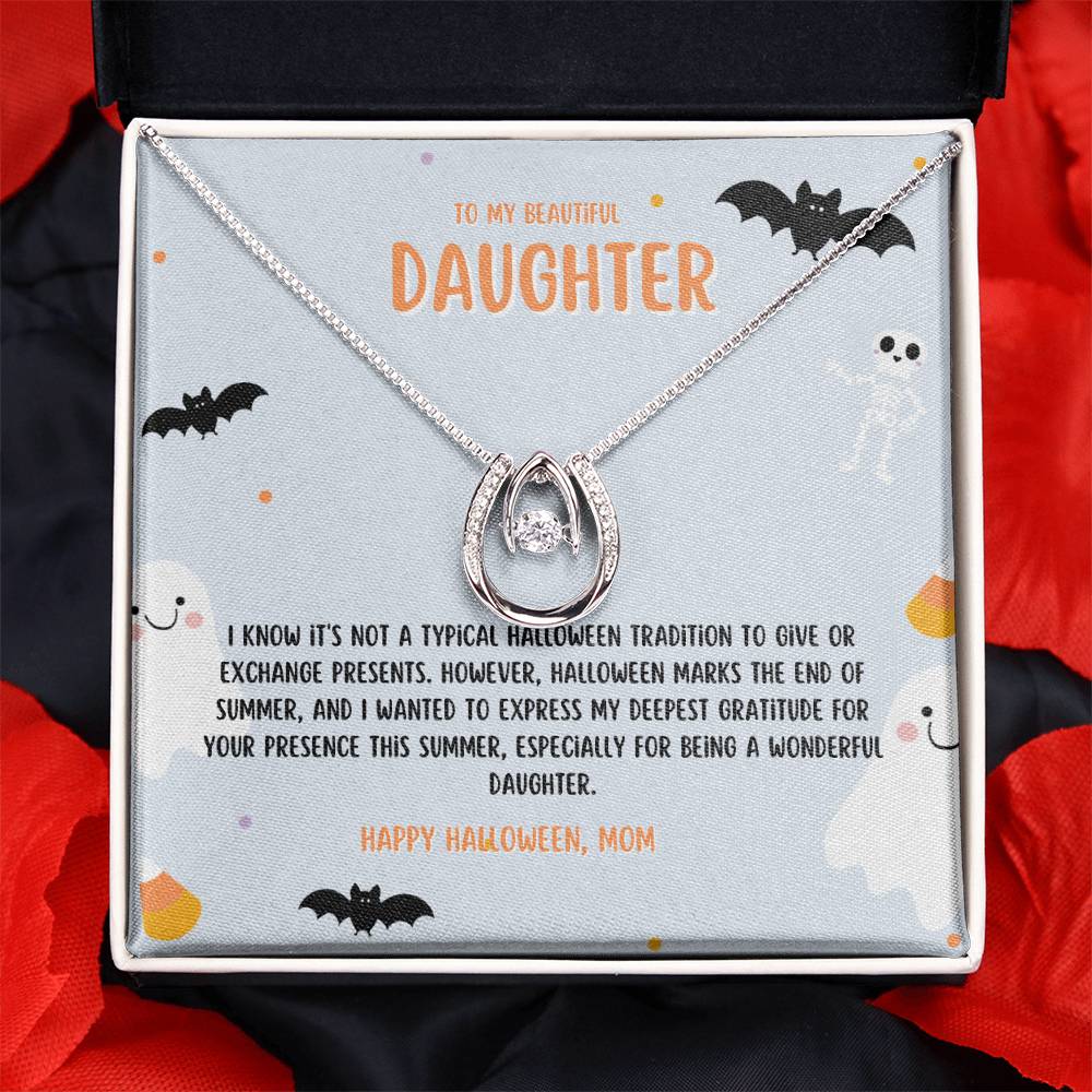 To My Beautiful Daughter | White Gold Over Stainless Steel Jewelry | Perfect Halloween Gift