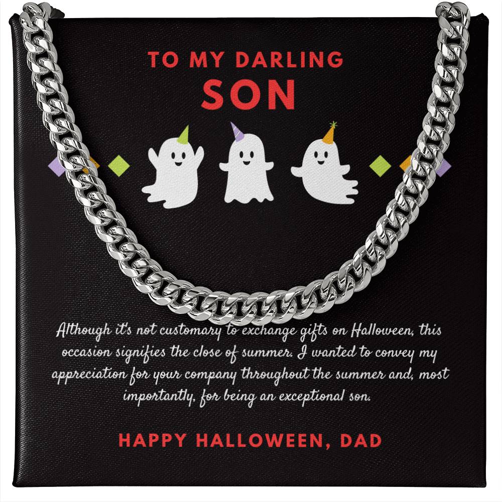 To My Darling Son | Cuban Link Chain | Polished Stainless Steel or Yellow Gold Gift