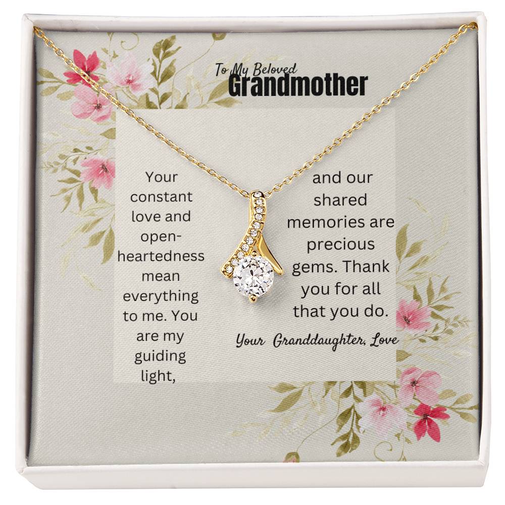 To Beloved Grandmother | Alluring Beauty Necklace | Gold Finish Jewelry To Say Thank You