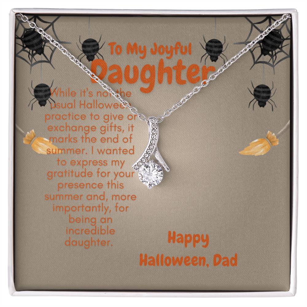 To Lovely Daughter | Alluring Beauty necklace | Dazzling White or Yellow Gold Plus Stainless Steel Gift