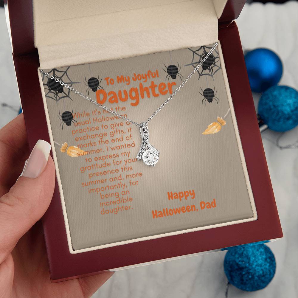 To Lovely Daughter | Alluring Beauty necklace | Dazzling White or Yellow Gold Plus Stainless Steel Gift
