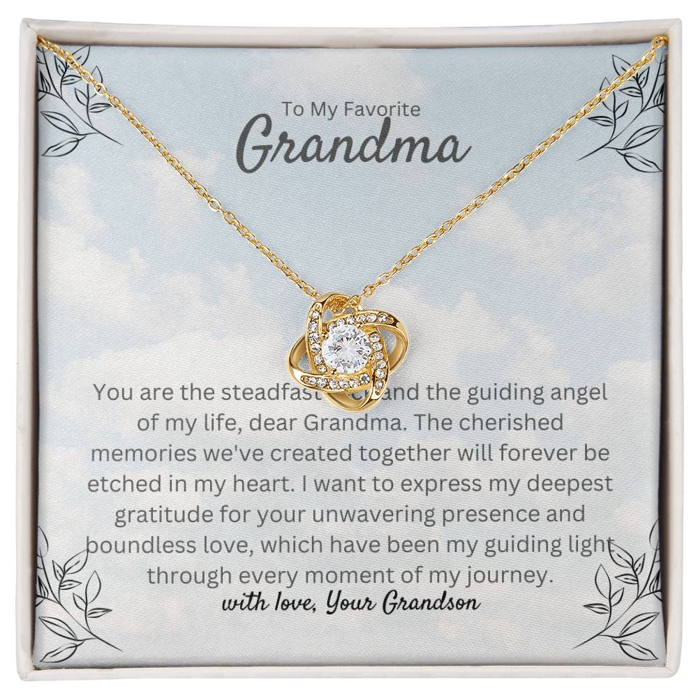 To My Rock Grandma | Love Knot Necklace | Gold Finish | A Perfect Jewelry Gift