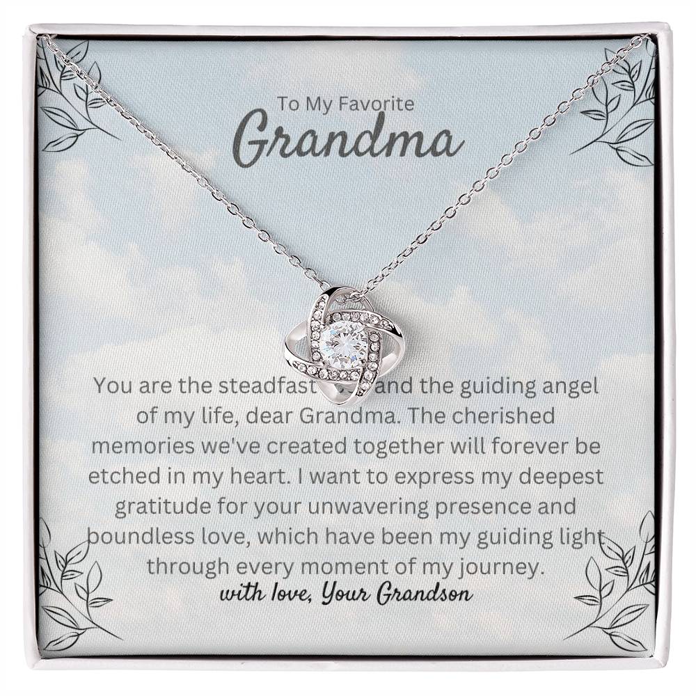 To My Rock Grandma | Love Knot Necklace | Gold Finish | A Perfect Jewelry Gift