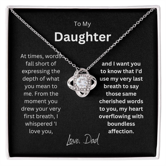To My Beautiful and Smart Daughter | Precious Love Knot Necklace| Our Bond Forever