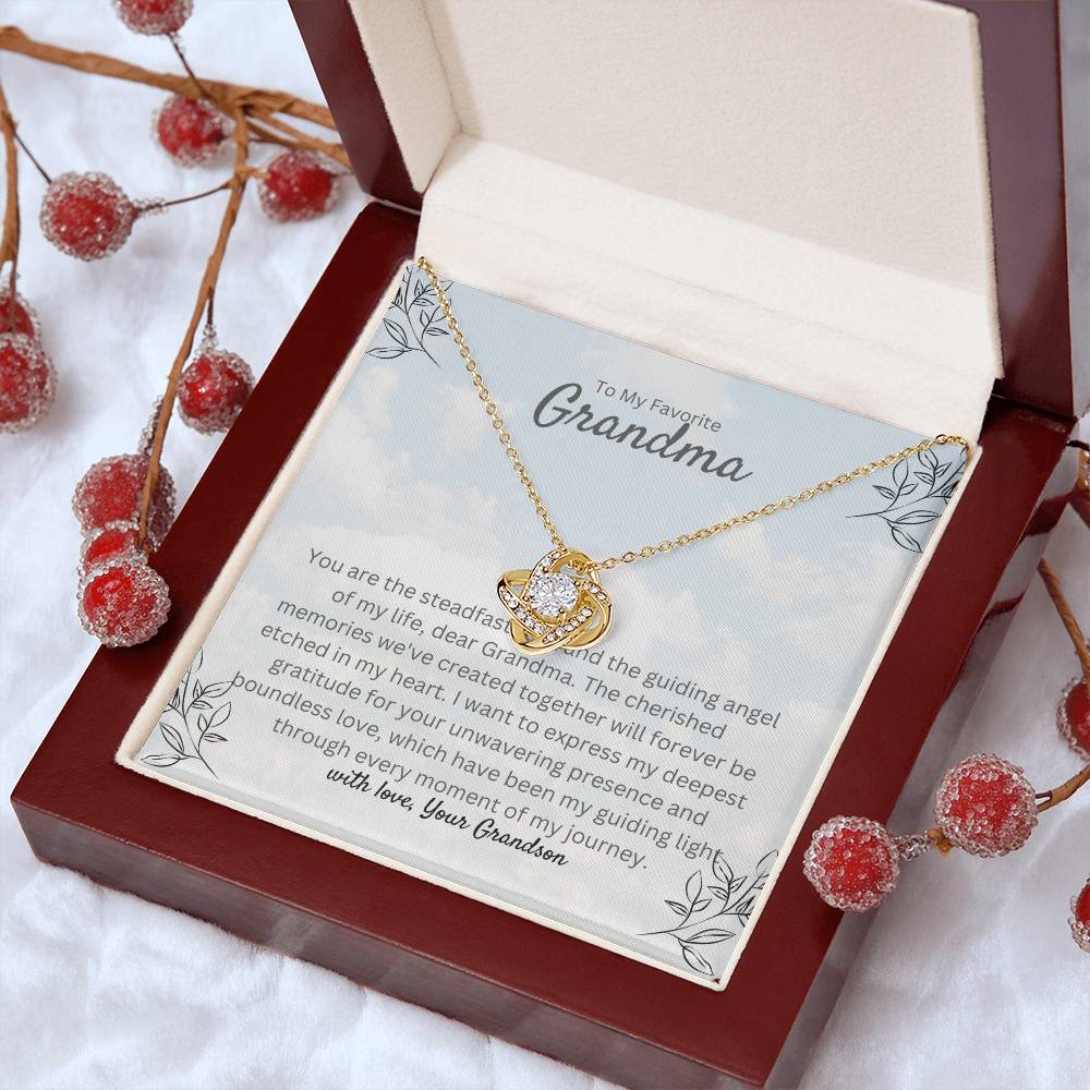 To My Rock Grandma | Love Knot Necklace | Gold Finish | A Perfect Jewelry Gift