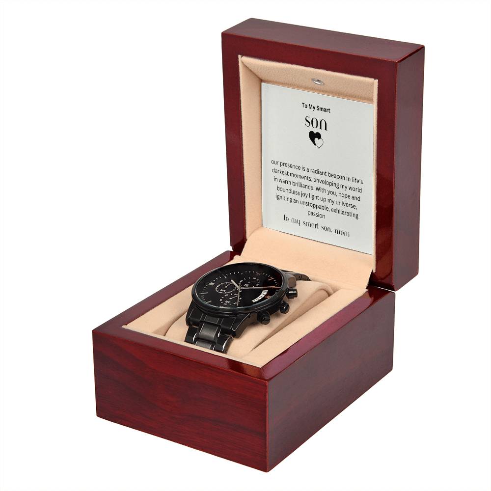 To My Beloved Son | Black Chronograph Watch | Perfect for all special moments