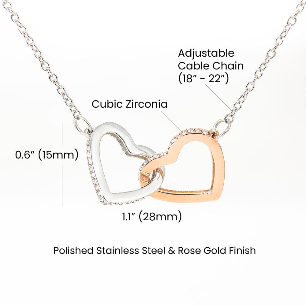 To My Dearest Aunt | Cubic Zirconia Crystals Interlocking Hearts Necklace | Perfect Gift