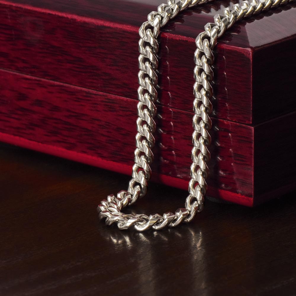 To My Dearest Grandpapa | Stainless Polished And Gold Finish | Cuban Link Chain Necklace