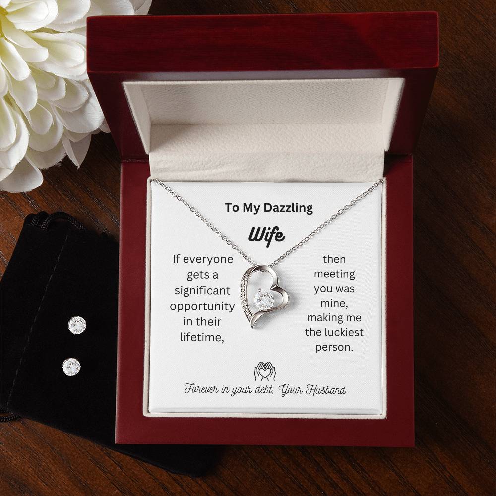 To My Amazing Wife | Forever Love Necklace and Cubic Zirconia Earring Set | An appreciation of my love