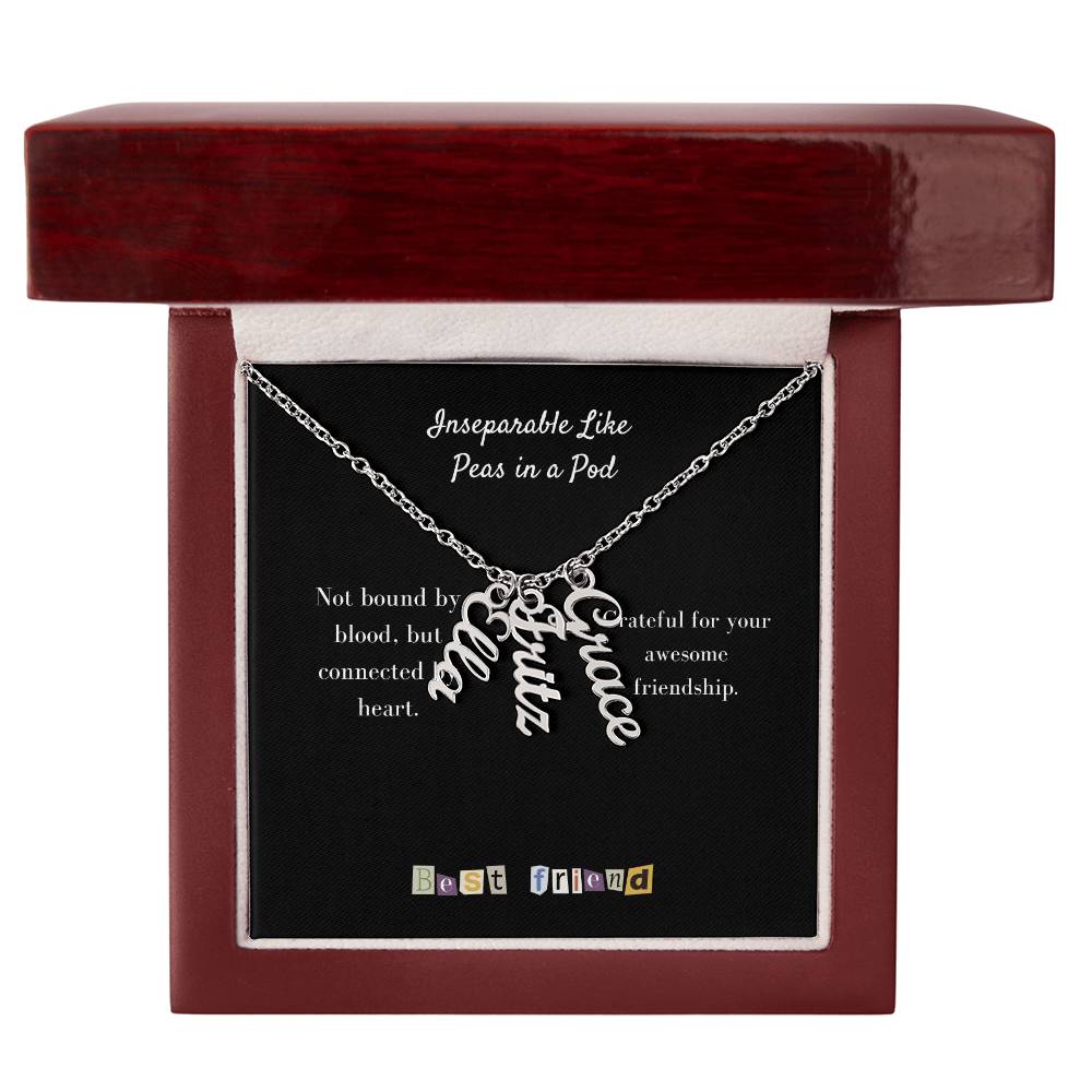 To My Friend | Personalized Vertical Name Necklace | Let's hold on fast to what we have going on