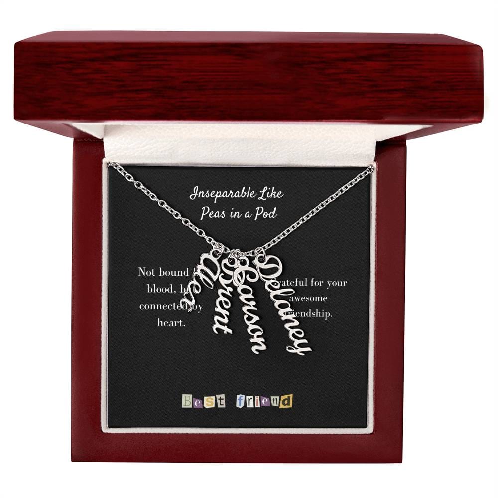 To My Friend | Personalized Vertical Name Necklace | Let's hold on fast to what we have going on