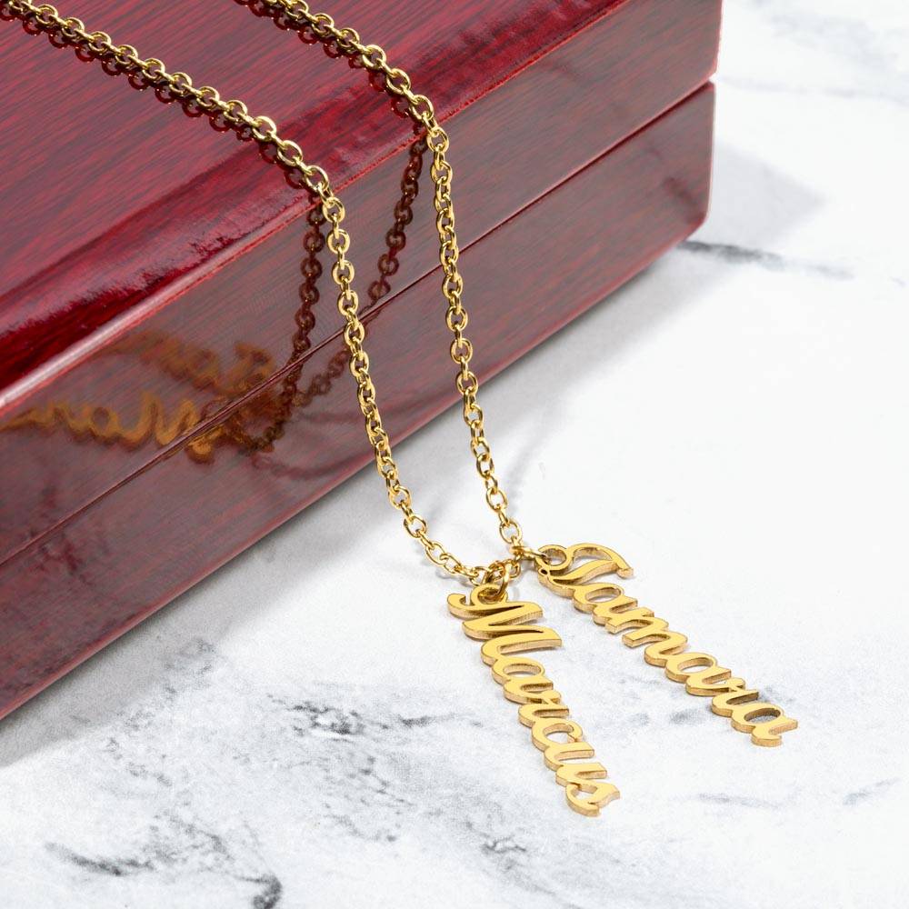 To My Friend | Personalized Vertical Name Necklace | Let's hold on fast to what we have going on