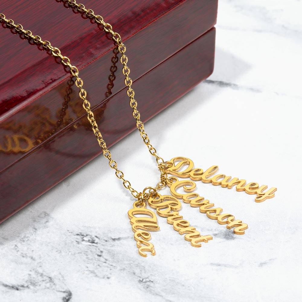 To My Friend | Personalized Vertical Name Necklace | Let's hold on fast to what we have going on