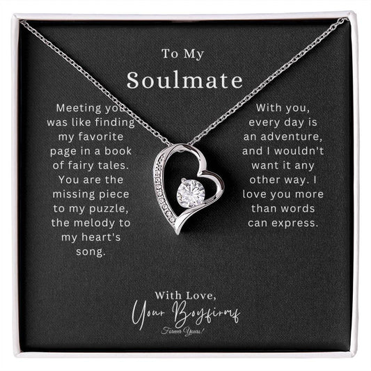 To My Smokin' Soulmate | Forever Love Necklace with Pendant | White or Yellow Gold Finish