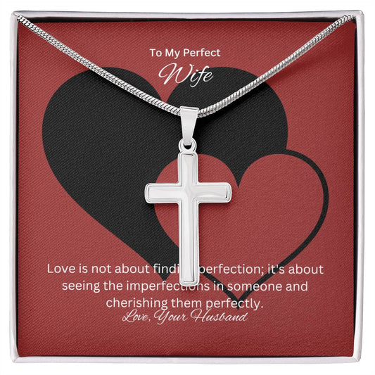 To My Lovely Wife | Cross Necklace | A token to add to your collections