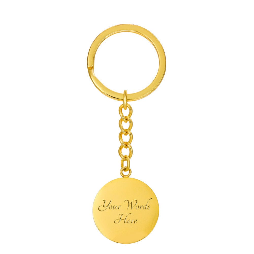 To My Grandpa | Graphic Circle Keychain| Personalized Surgical Steel and Yellow Gold Finish